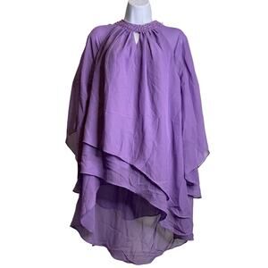 Vintage LanTing Mother Of The Bride Womens Lavender Beaded Flowy Blouse One Size